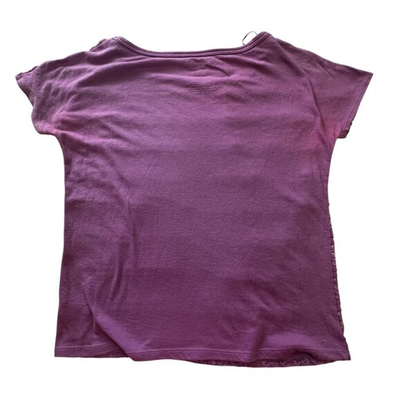 Aeropostale S/P Lace Front Purple T-Shirt For Women Cotton/Polyester Blend Casua - Picture 3 of 11